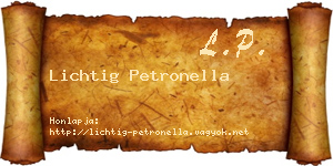 Lichtig Petronella névjegykártya
